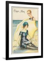 Couple on Beach, Cape May-null-Framed Art Print