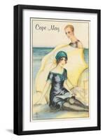 Couple on Beach, Cape May-null-Framed Art Print