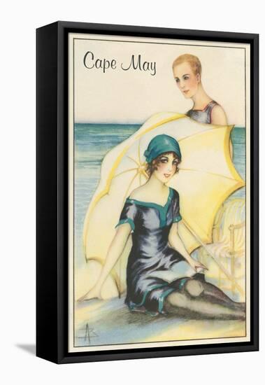 Couple on Beach, Cape May-null-Framed Stretched Canvas