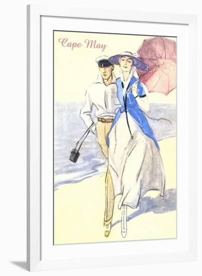 Couple on Beach, Cape May-null-Framed Art Print