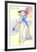 Couple on Beach, Cape May-null-Framed Art Print