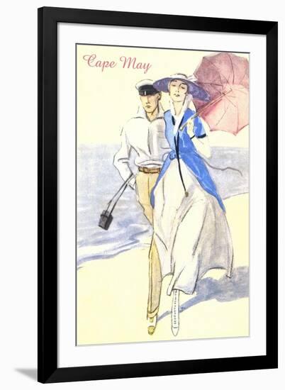 Couple on Beach, Cape May-null-Framed Art Print