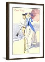 Couple on Beach, Cape May-null-Framed Art Print