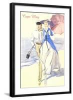 Couple on Beach, Cape May-null-Framed Art Print