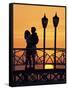 Couple on Bridge, Aruba, West Indies, Dutch Caribbean, Central America-Sergio Pitamitz-Framed Stretched Canvas