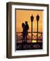 Couple on Bridge, Aruba, West Indies, Dutch Caribbean, Central America-Sergio Pitamitz-Framed Premium Photographic Print