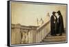 Couple on Bridge During Carnival, Venice, Italy-Darrell Gulin-Framed Stretched Canvas
