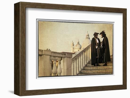 Couple on Bridge During Carnival, Venice, Italy-Darrell Gulin-Framed Photographic Print