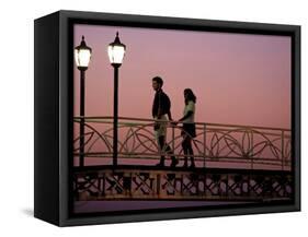 Couple on Bridge, Oranjestad, Aruba-Sergio Pitamitz-Framed Stretched Canvas