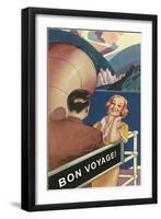 Couple on Deck, Bon Voyage-null-Framed Art Print