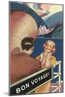 Couple on Deck, Bon Voyage-null-Mounted Art Print