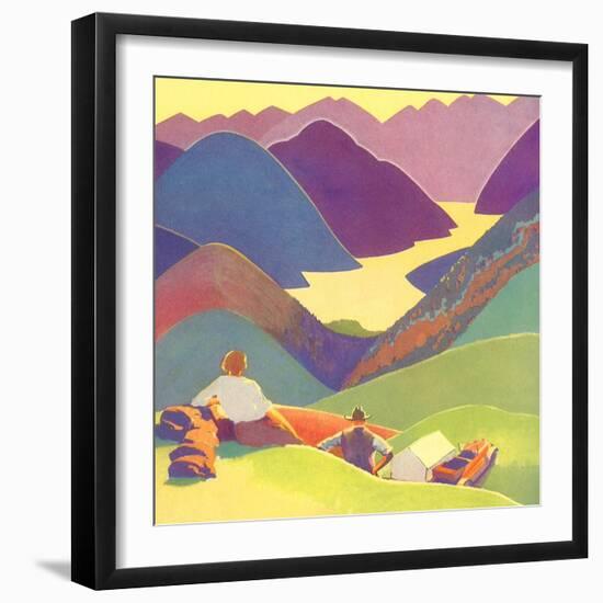 Couple on Hills, 1927-null-Framed Giclee Print