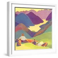 Couple on Hills, 1927-null-Framed Giclee Print