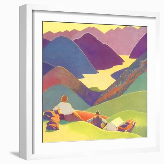 Couple on Hills, 1927-null-Framed Giclee Print