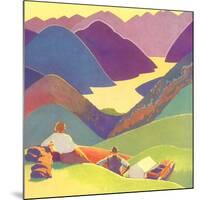 Couple on Hills, 1927-null-Mounted Giclee Print