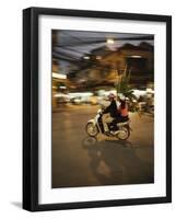 Couple on Moped Carrying Floral Display, Hanoi, Vietnam, Indochina, Southeast Asia, Asia-Purcell-Holmes-Framed Photographic Print