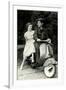 Couple on Motor Scooter-null-Framed Art Print