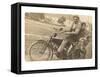 Couple on Motorbike-null-Framed Stretched Canvas