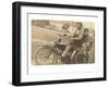 Couple on Motorbike-null-Framed Art Print