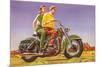 Couple on Motorcycle-null-Mounted Premium Giclee Print