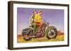 Couple on Motorcycle-null-Framed Art Print