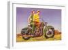 Couple on Motorcycle-null-Framed Art Print