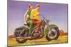 Couple on Motorcycle-null-Mounted Art Print