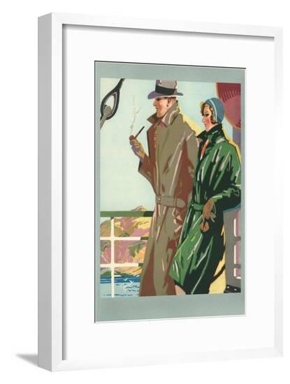 Couple on Ocean Liner--Framed Art Print
