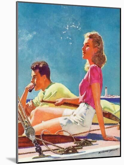 "Couple on Sailboat,"August 1, 1939-McClelland Barclay-Mounted Giclee Print