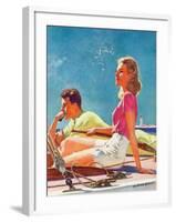 "Couple on Sailboat,"August 1, 1939-McClelland Barclay-Framed Giclee Print