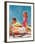 "Couple on Sailboat,"August 1, 1939-McClelland Barclay-Framed Giclee Print