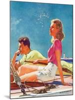 "Couple on Sailboat,"August 1, 1939-McClelland Barclay-Mounted Giclee Print