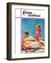 "Couple on Sailboat," Country Gentleman Cover, August 1, 1939-McClelland Barclay-Framed Giclee Print