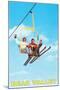 Couple on Ski Lift, Bear Valley-null-Mounted Art Print