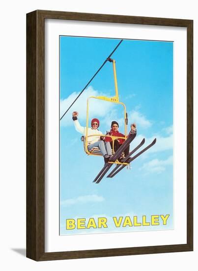 Couple on Ski Lift, Bear Valley-null-Framed Art Print