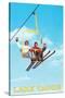 Couple on Ski Lift, Lake Tahoe-null-Stretched Canvas