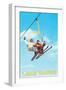 Couple on Ski Lift, Lake Tahoe-null-Framed Art Print