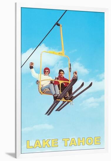 Couple on Ski Lift, Lake Tahoe-null-Framed Art Print