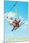 Couple on Ski Lift, Lake Tahoe-null-Mounted Art Print