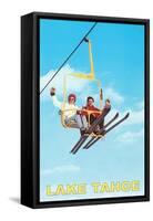 Couple on Ski Lift, Lake Tahoe-null-Framed Stretched Canvas