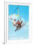 Couple on Ski Lift-null-Framed Art Print