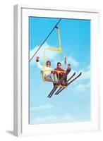 Couple on Ski Lift-null-Framed Art Print