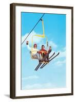 Couple on Ski Lift-null-Framed Art Print