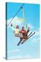 Couple on Ski Lift-null-Stretched Canvas