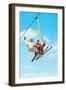 Couple on Ski Lift-null-Framed Art Print