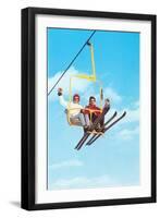 Couple on Ski Lift-null-Framed Art Print