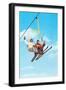 Couple on Ski Lift-null-Framed Art Print