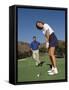 Couple on the Golf Cource-Chris Trotman-Framed Stretched Canvas