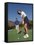 Couple on the Golf Cource-Chris Trotman-Framed Stretched Canvas