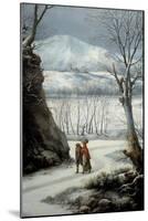 Couple on the Road in the Middle of Winter, 18Th Century (Oil on Canvas)-Francesco Foschi-Mounted Giclee Print